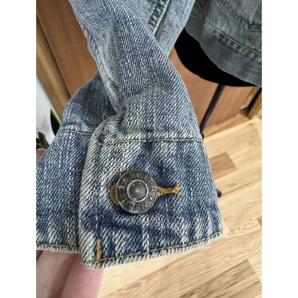 Vintage Ralph Lauren Denim Chore Coat 90’s Y2K Wmns Large Cabincore Cottagecore - Picture 15 of 16